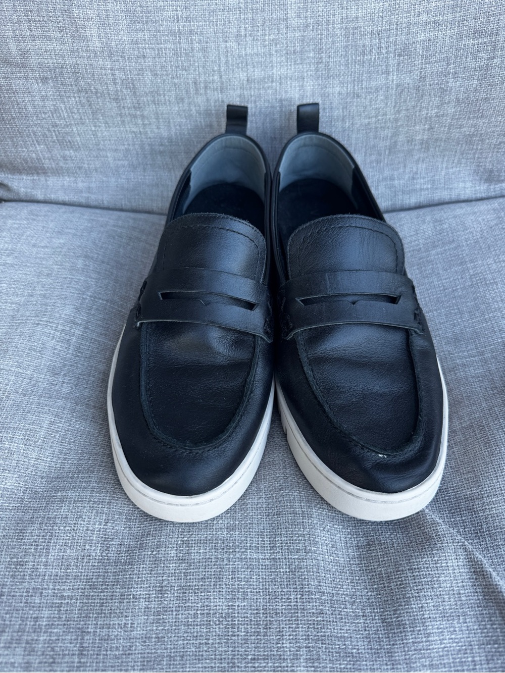 Vionic Uptown Black Leather Penny Loafer Sneakers Women's Size 9